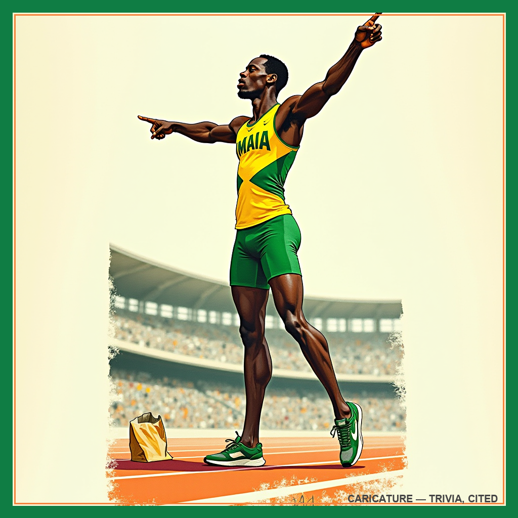 caricature of Usain Bolt