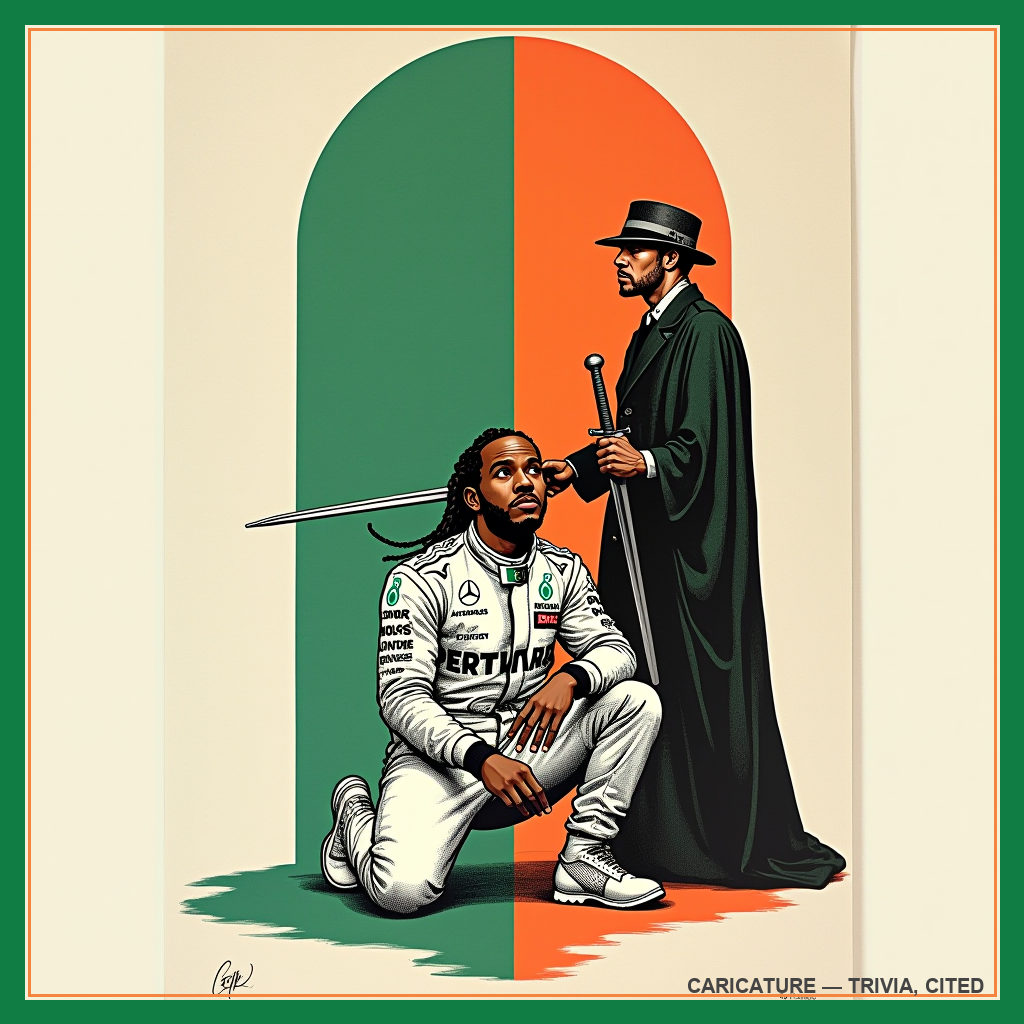 caricature of Lewis Hamilton