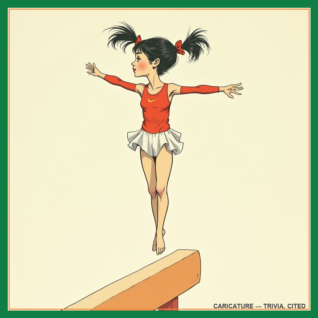 caricature of Olga Korbut