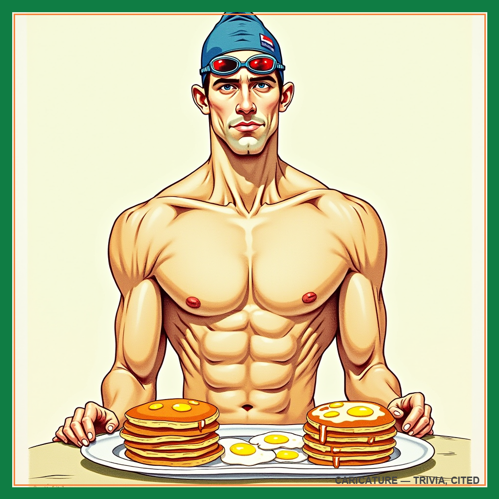caricature of Michael Phelps