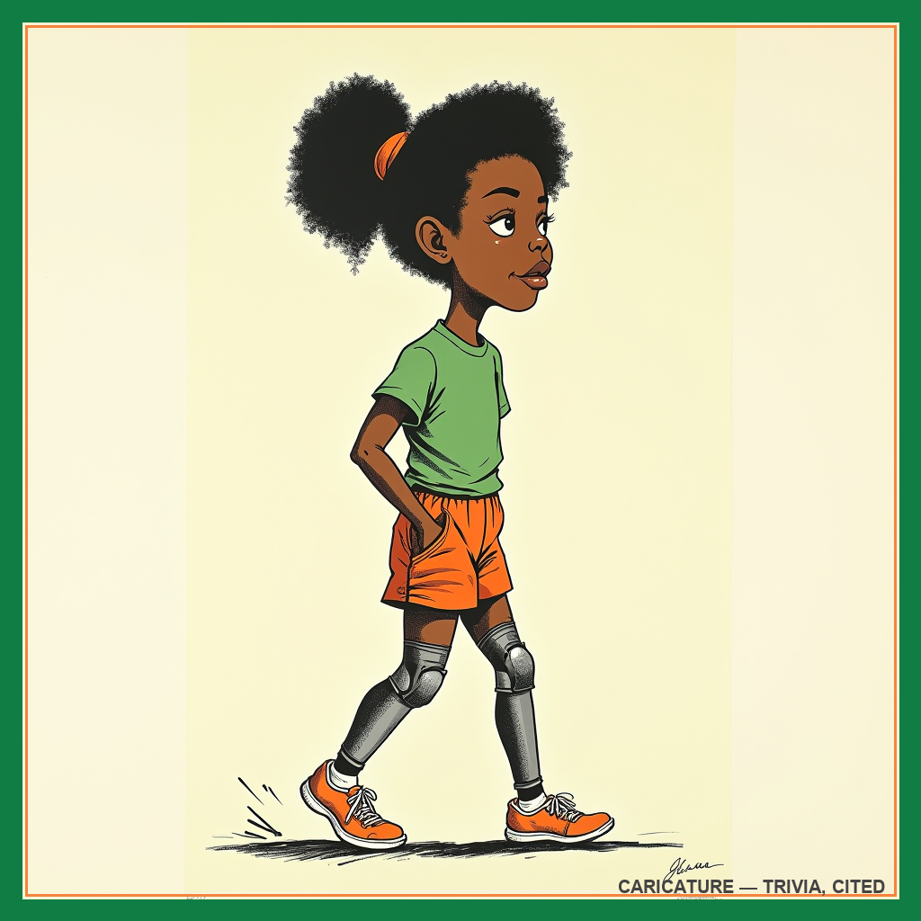 caricature of Wilma Rudolph
