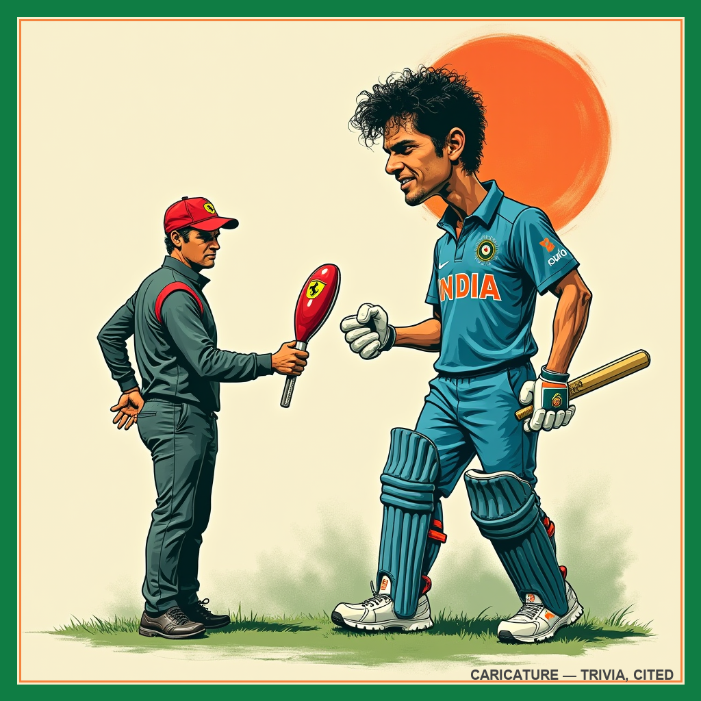 caricature of Sachin Tendulkar