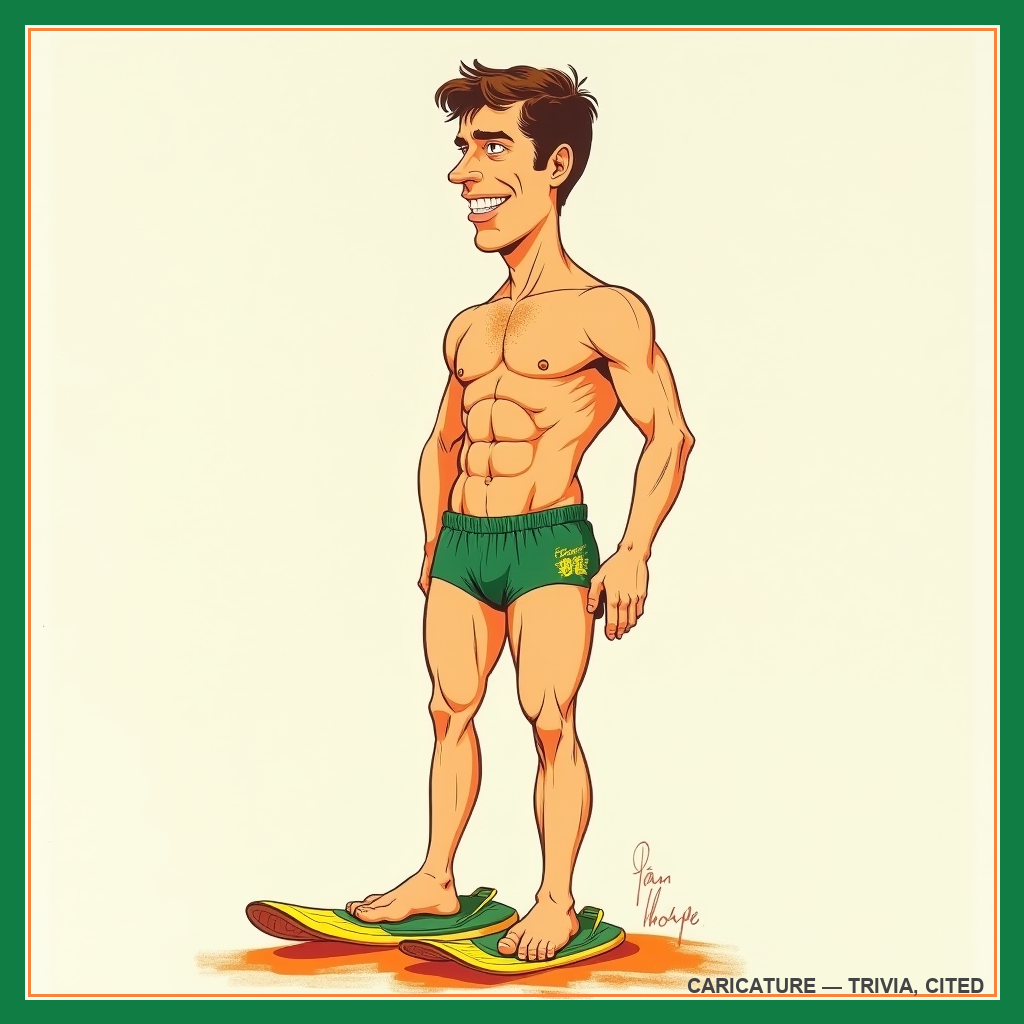 caricature of Ian Thorpe